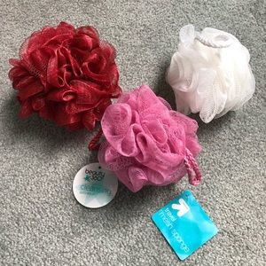 Set of 3 coloured loofahs